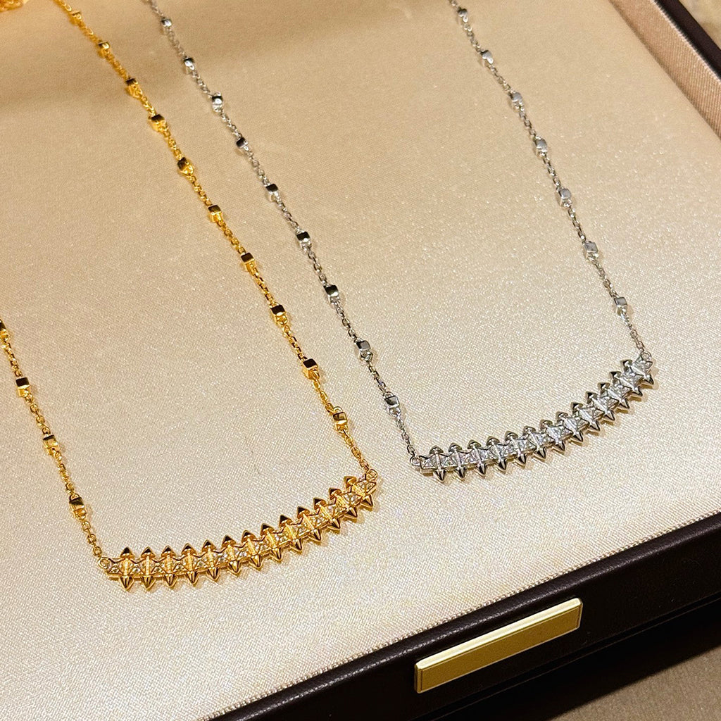 [Dawnora Jewelry]CLASH  SMALL FULL DIAMOND NECKLACE