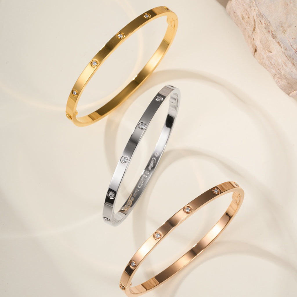 [Dawnora Jewelry]LOVE BRACELET 3.65MM 10 DIAMONDS