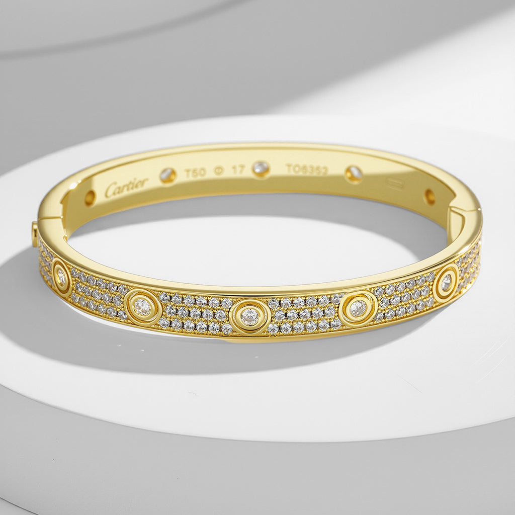 [Dawnora Jewelry]LOVE BRACELET 6.1MM DIAMOND-PAVED 10 BIG DIAMONDS