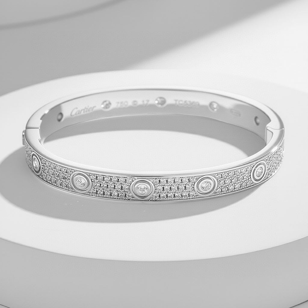 [Dawnora Jewelry]LOVE BRACELET 6.1MM DIAMOND-PAVED 10 BIG DIAMONDS