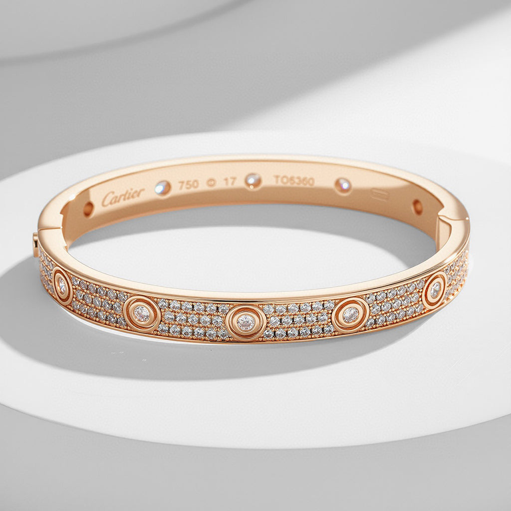 [Dawnora Jewelry]LOVE BRACELET 6.1MM DIAMOND-PAVED 10 BIG DIAMONDS