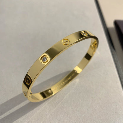[Dawnora Jewelry]LOVE BRACELET 6.1MM 4 DIAMONDS