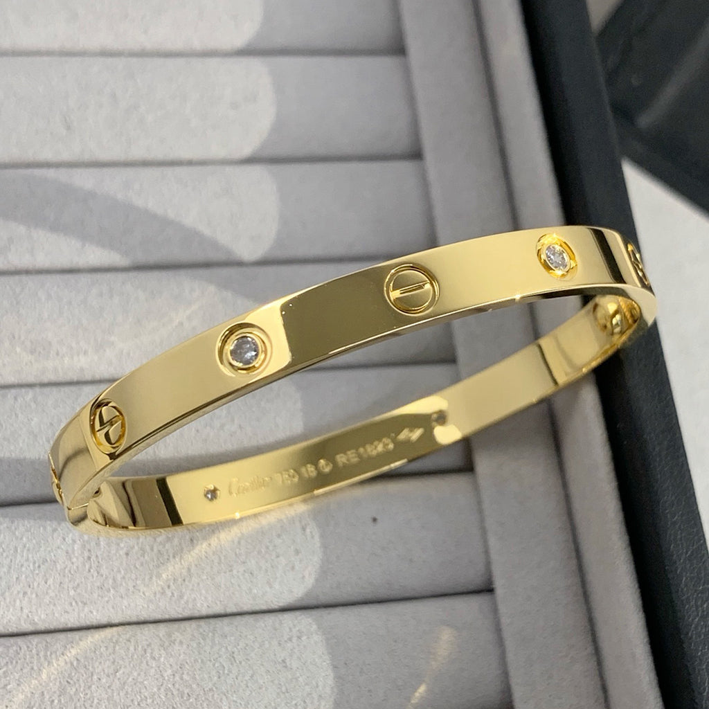[Dawnora Jewelry]LOVE BRACELET 6.1MM 4 DIAMONDS