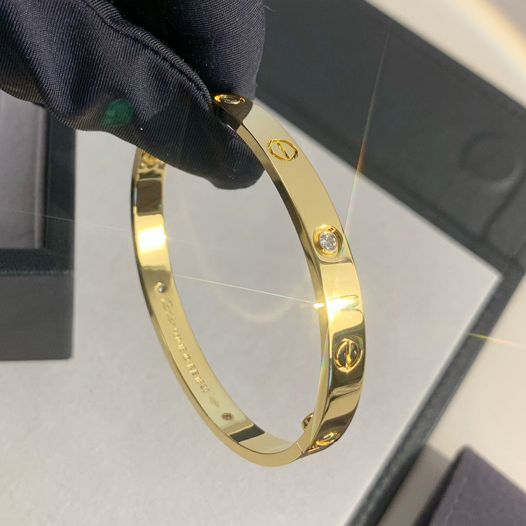 [Dawnora Jewelry]LOVE BRACELET 6.1MM 4 DIAMONDS