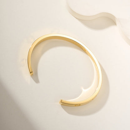 [Dawnora Jewelry]LOVE BRACELET 6.1MM 1 DIAMOND OPEN CUFF