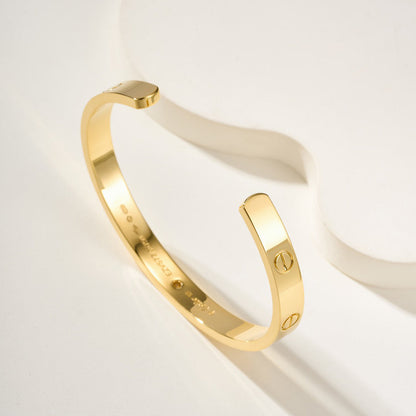 [Dawnora Jewelry]LOVE BRACELET 6.1MM 1 DIAMOND OPEN CUFF
