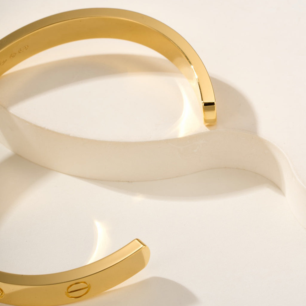 [Dawnora Jewelry]LOVE BRACELET 6.1MM 1 DIAMOND OPEN CUFF