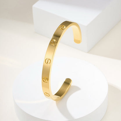 [Dawnora Jewelry]LOVE BRACELET 6.1MM OPEN CUFF