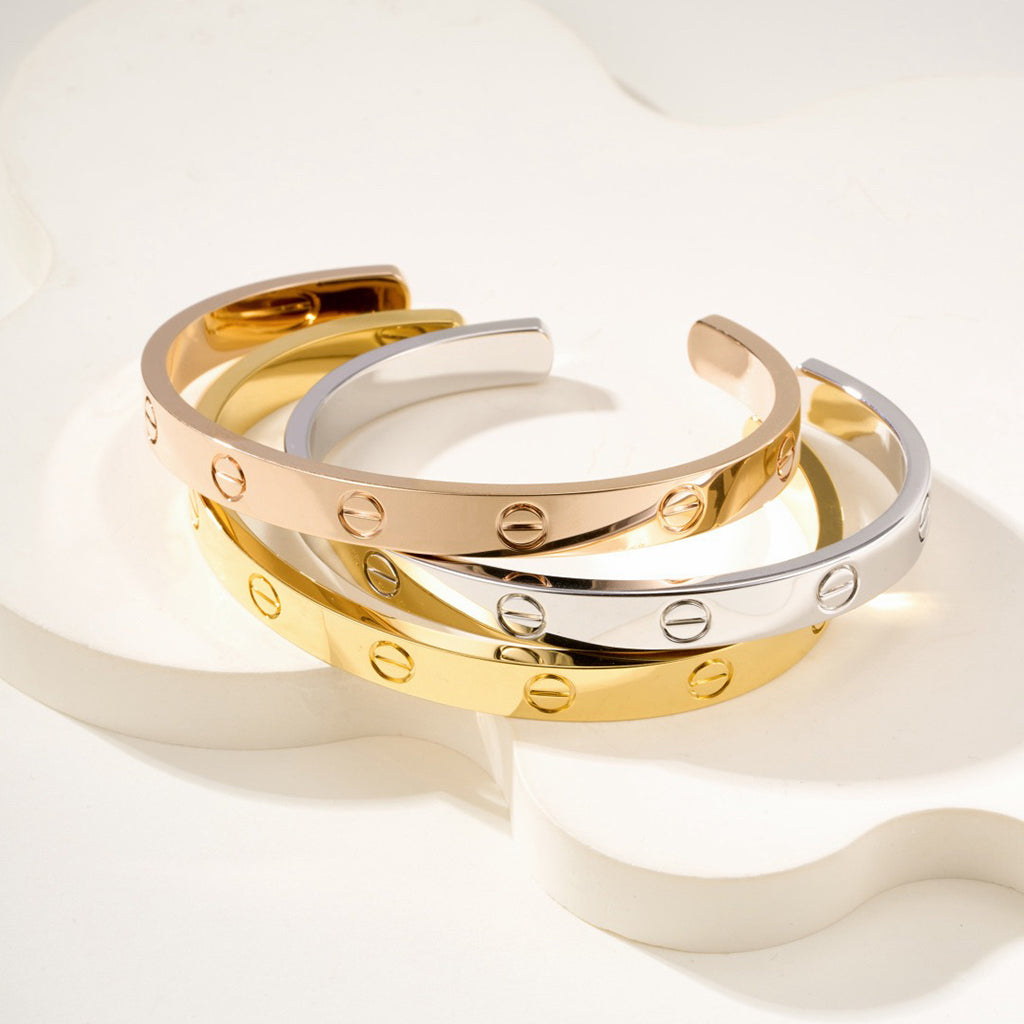 [Dawnora Jewelry]LOVE BRACELET 6.1MM OPEN CUFF