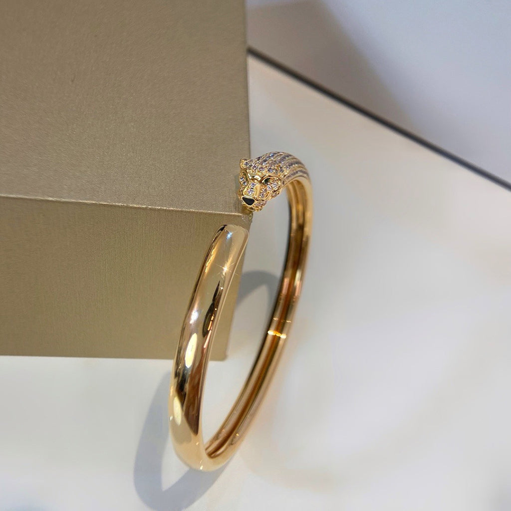 [Dawnora Jewelry]PANTHERE HALF DIAMOND OPEN BRACELET
