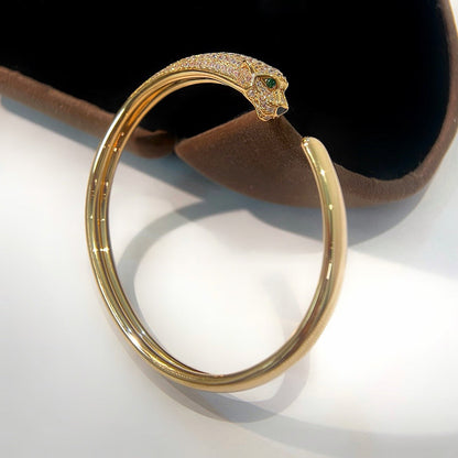 [Dawnora Jewelry]PANTHERE HALF DIAMOND OPEN BRACELET