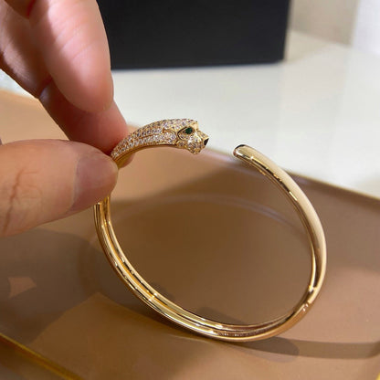 [Dawnora Jewelry]PANTHERE HALF DIAMOND OPEN BRACELET