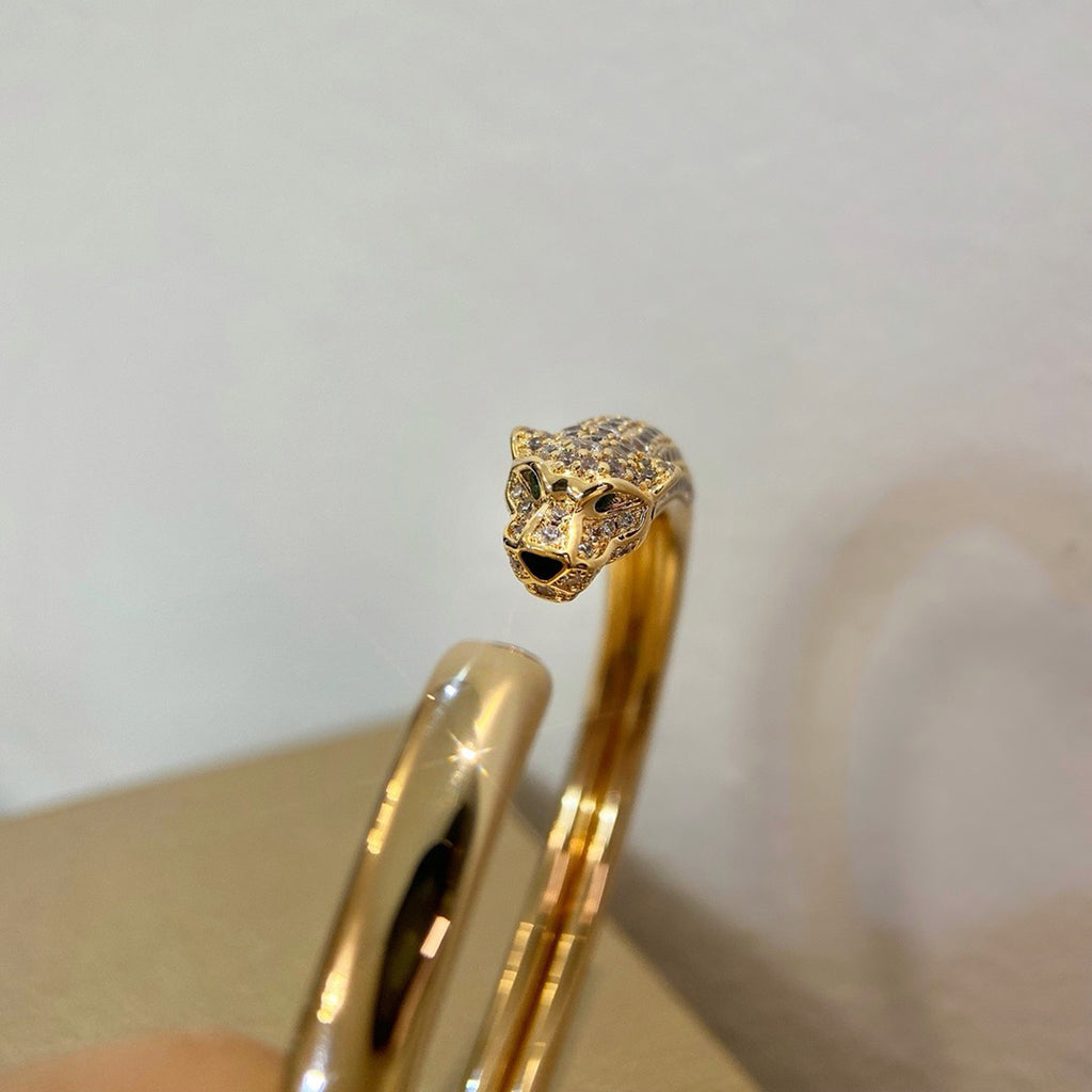 [Dawnora Jewelry]PANTHERE HALF DIAMOND OPEN BRACELET