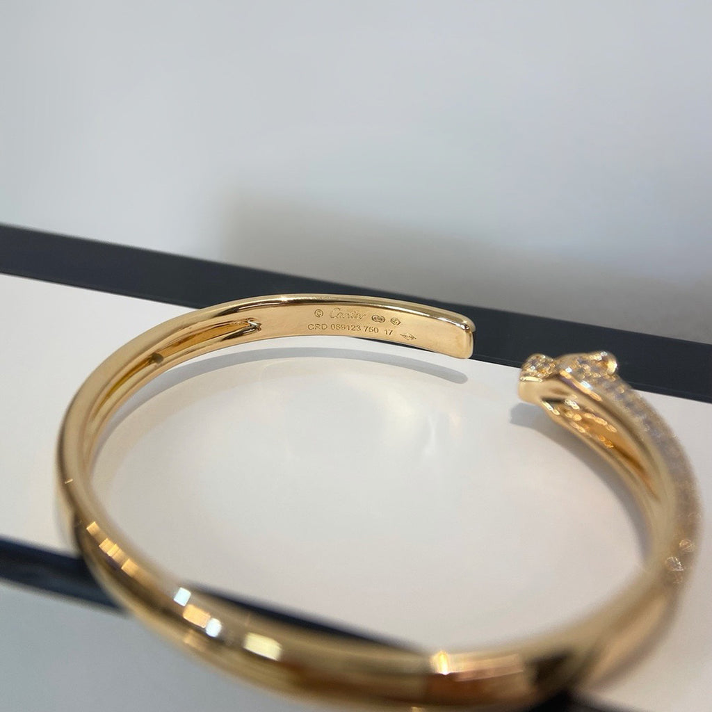 [Dawnora Jewelry]PANTHERE HALF DIAMOND OPEN BRACELET