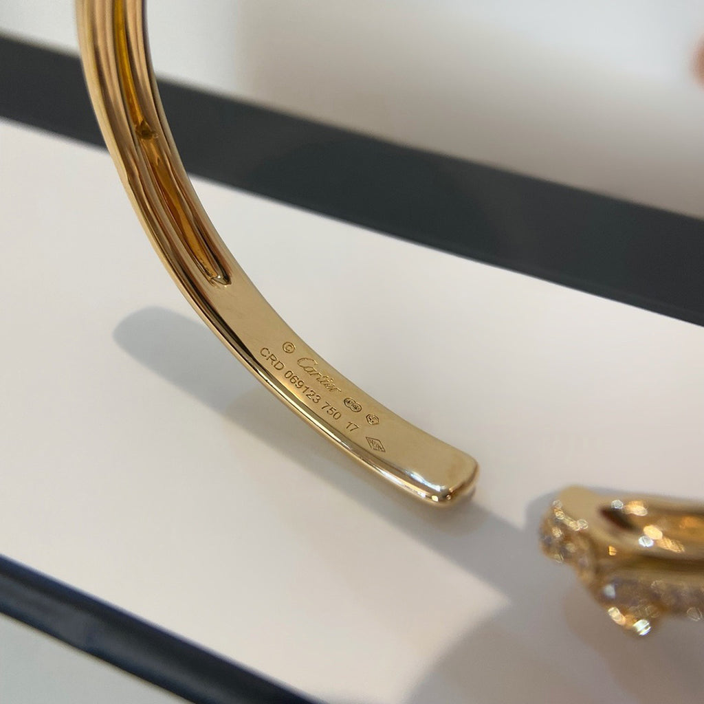 [Dawnora Jewelry]PANTHERE HALF DIAMOND OPEN BRACELET
