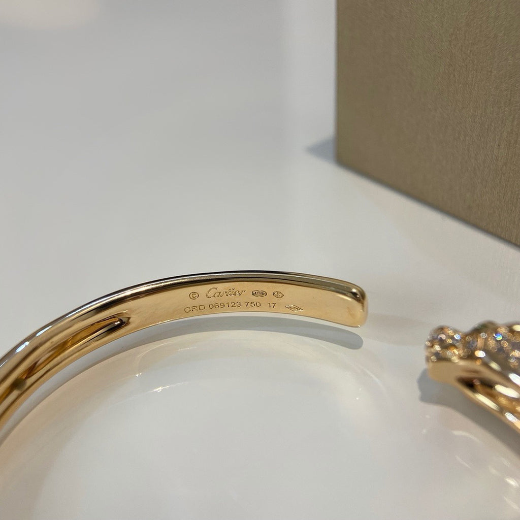 [Dawnora Jewelry]PANTHERE HALF DIAMOND OPEN BRACELET