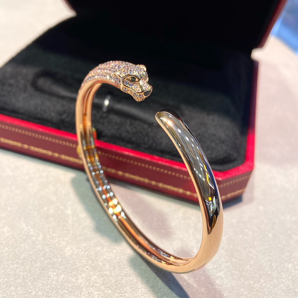 [Dawnora Jewelry]PANTHERE HALF DIAMOND OPEN BRACELET