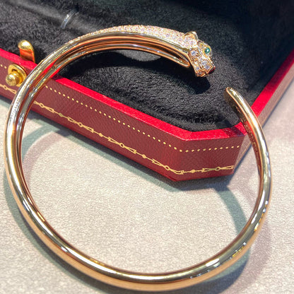 [Dawnora Jewelry]PANTHERE HALF DIAMOND OPEN BRACELET