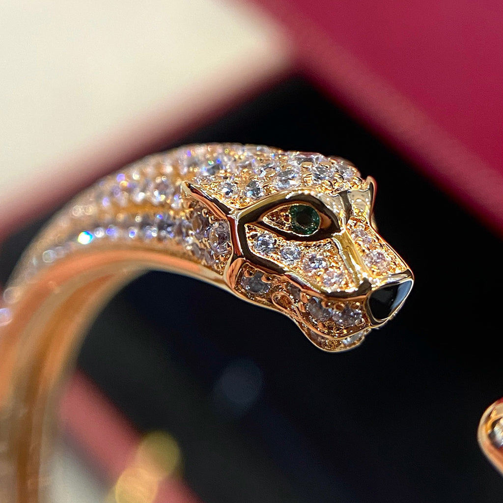 [Dawnora Jewelry]PANTHERE HALF DIAMOND OPEN BRACELET