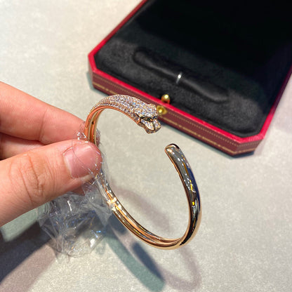 [Dawnora Jewelry]PANTHERE HALF DIAMOND OPEN BRACELET