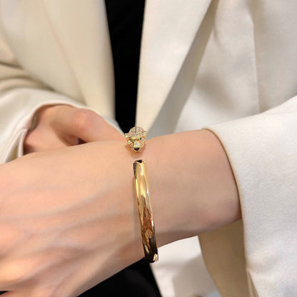 [Dawnora Jewelry]PANTHERE HALF DIAMOND OPEN BRACELET