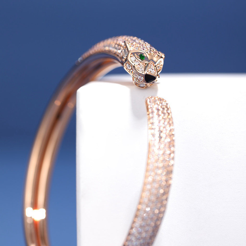 [Dawnora Jewelry]PANTHERE FULL DIAMOND OPEN BRACELET