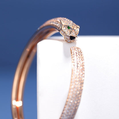 [Dawnora Jewelry]PANTHERE FULL DIAMOND OPEN BRACELET