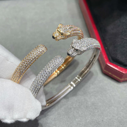[Dawnora Jewelry]PANTHERE FULL DIAMOND OPEN BRACELET