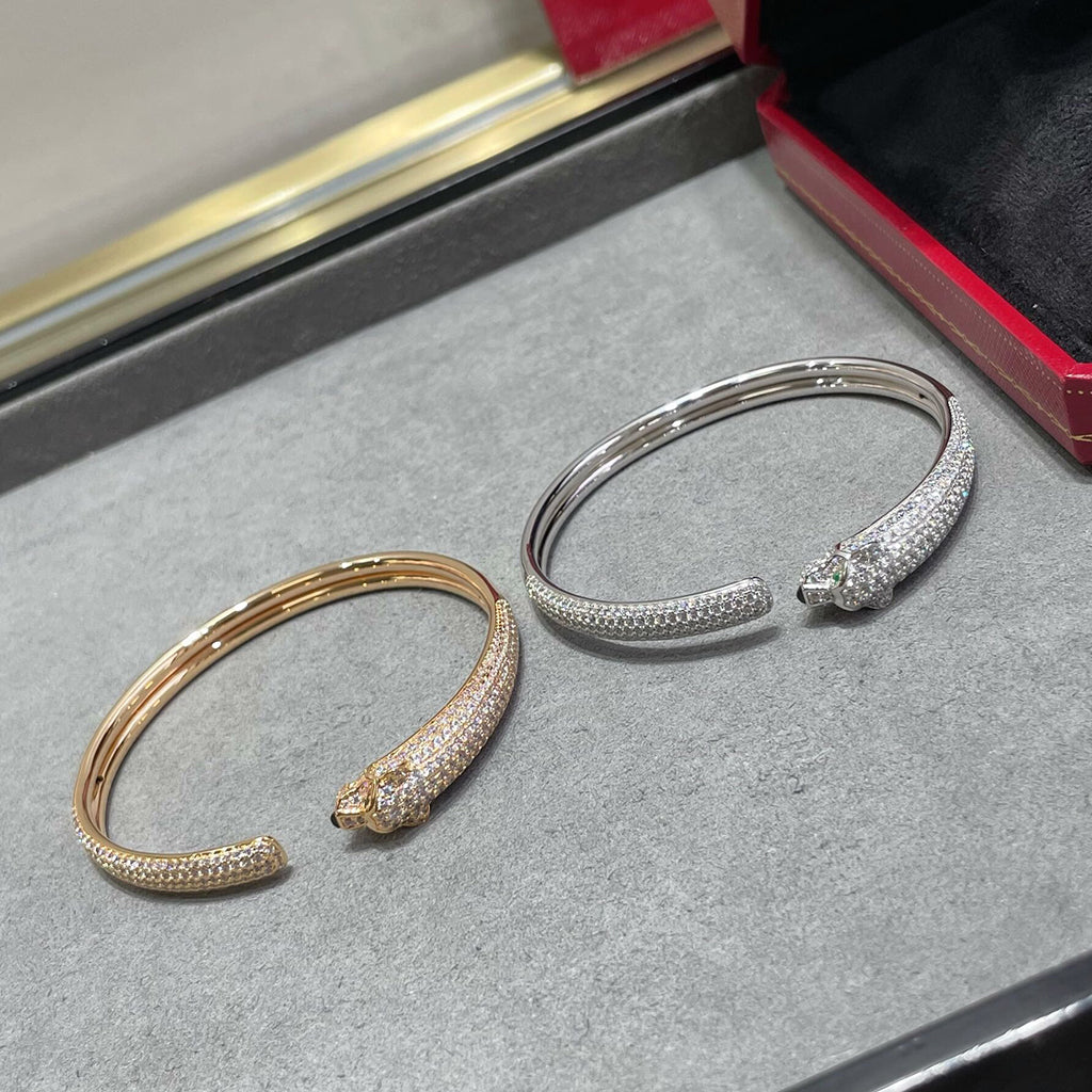 [Dawnora Jewelry]PANTHERE FULL DIAMOND OPEN BRACELET