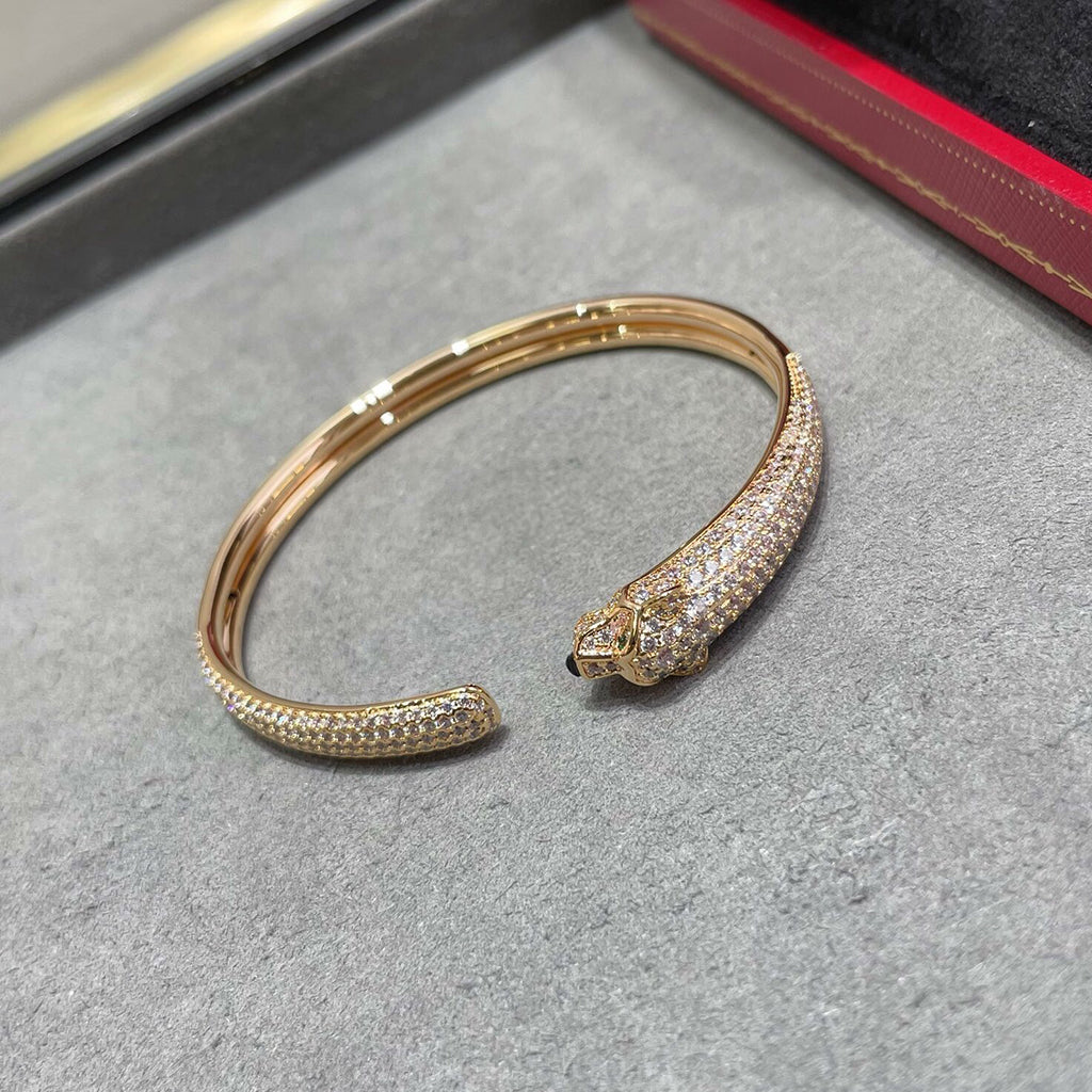 [Dawnora Jewelry]PANTHERE FULL DIAMOND OPEN BRACELET
