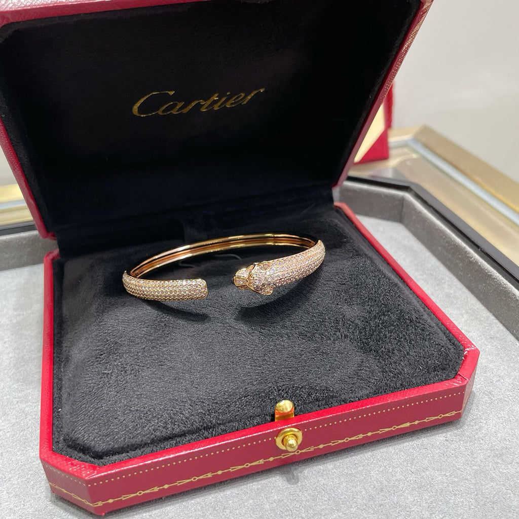 [Dawnora Jewelry]PANTHERE FULL DIAMOND OPEN BRACELET