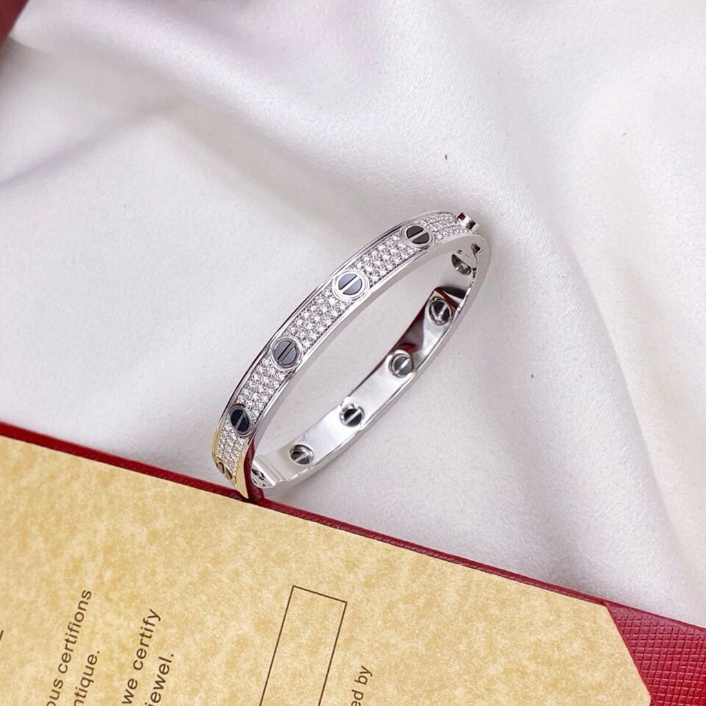 [Dawnora Jewelry]LOVE BRACELET 6.1MM DIAMOND-PAVED CERAMIC
