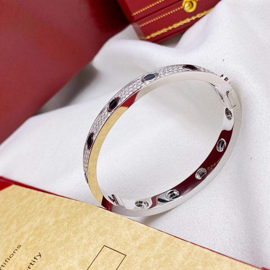 [Dawnora Jewelry]LOVE BRACELET 6.1MM DIAMOND-PAVED CERAMIC