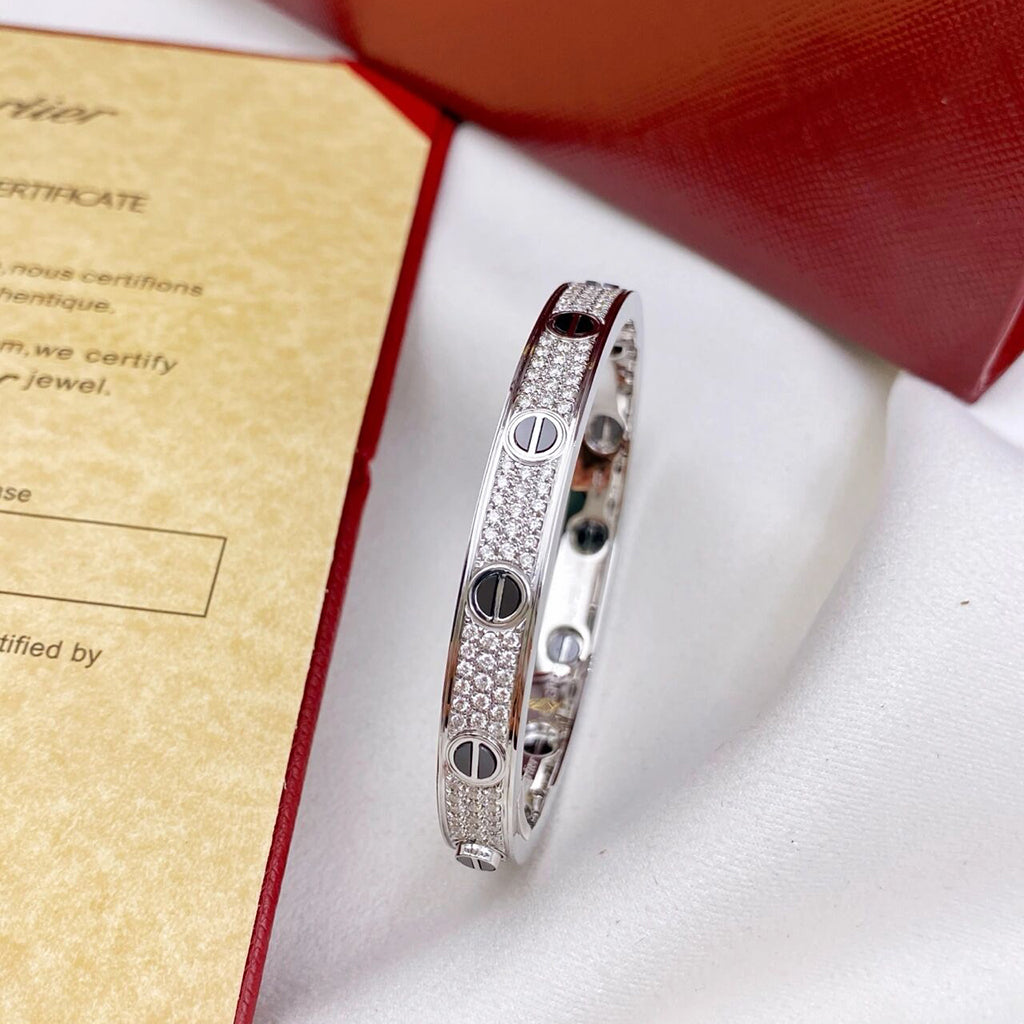 [Dawnora Jewelry]LOVE BRACELET 6.1MM DIAMOND-PAVED CERAMIC