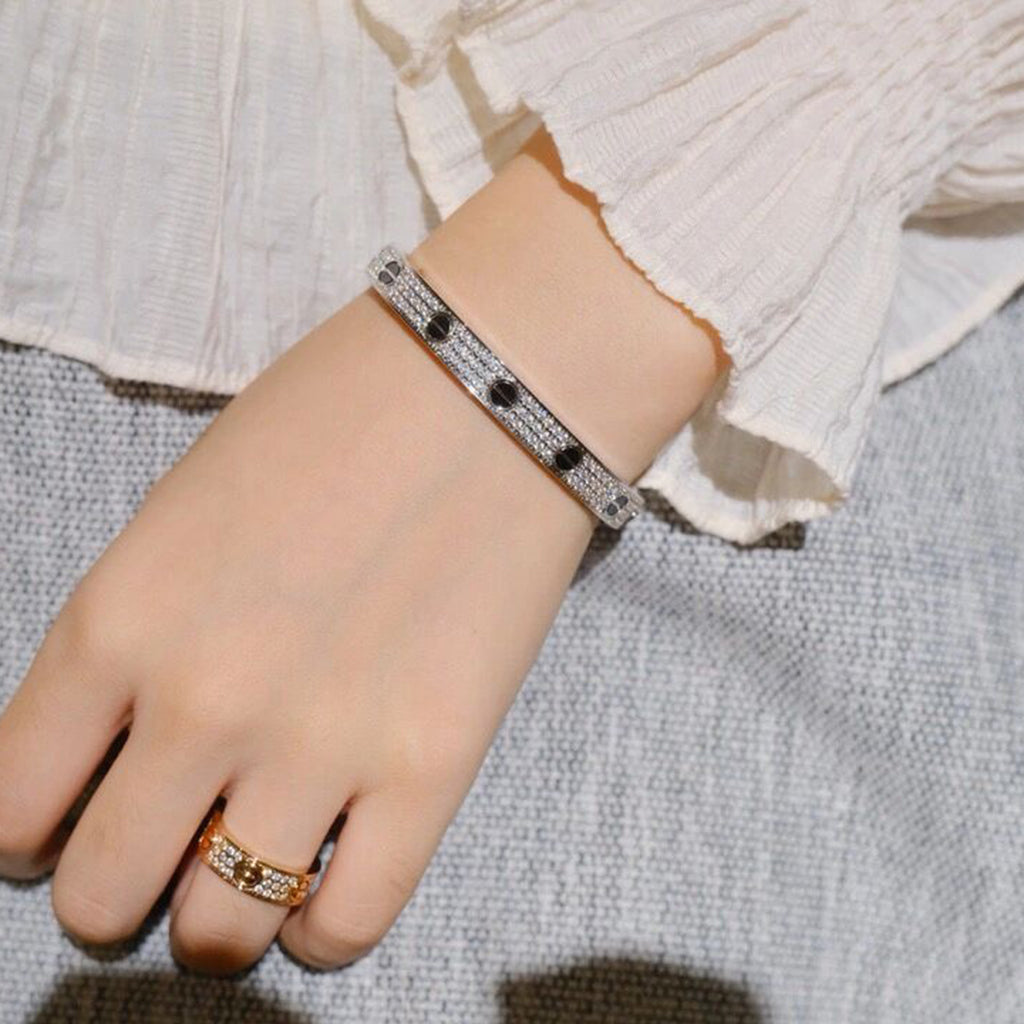 [Dawnora Jewelry]LOVE BRACELET 6.1MM DIAMOND-PAVED CERAMIC