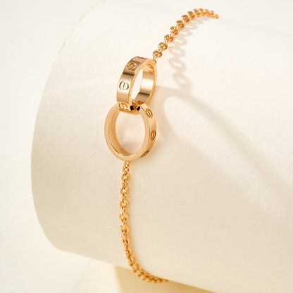 [Dawnora Jewelry]LOVE BRACELET DOUBLE RING