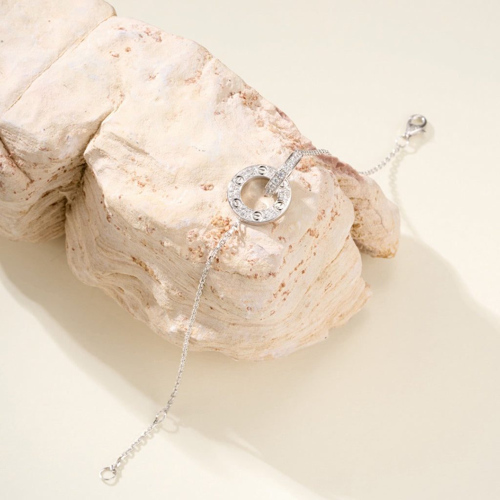[Dawnora Jewelry]LOVE DOUBLE RING FULL DIAMOND BRACELET