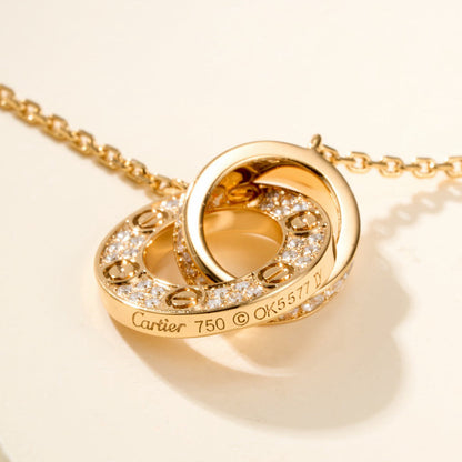 [Dawnora Jewelry]LOVE DOUBLE RING FULL DIAMOND BRACELET