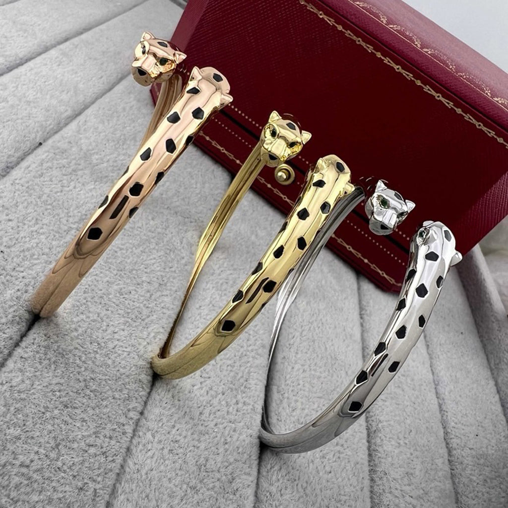 [Dawnora Jewelry]PANTHERE DOUBLE HEADED OPEN BRACELET