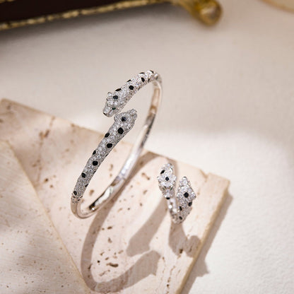 [Dawnora Jewelry]PANTHERE DOUBLE HEADED FULL DIAMOND  RING
