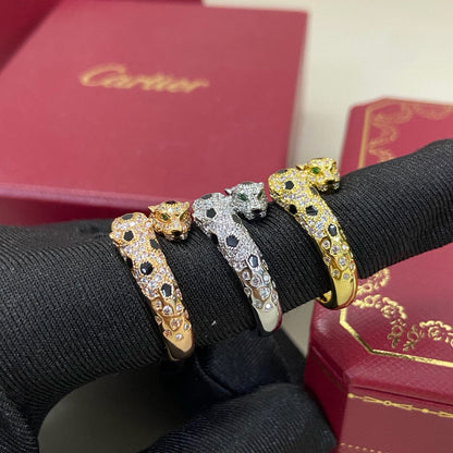 [Dawnora Jewelry]PANTHERE DOUBLE HEADED FULL DIAMOND  RING