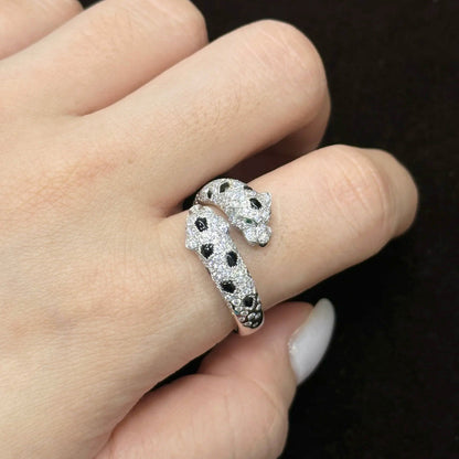 [Dawnora Jewelry]PANTHERE DOUBLE HEADED FULL DIAMOND  RING