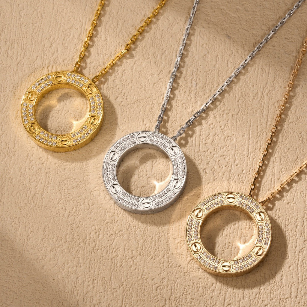 [Dawnora Jewelry]LOVE NECKLACE 16MM  FULL DIAMOND