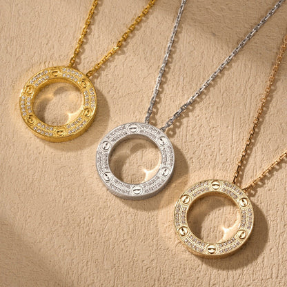 [Dawnora Jewelry]LOVE NECKLACE 16MM  FULL DIAMOND