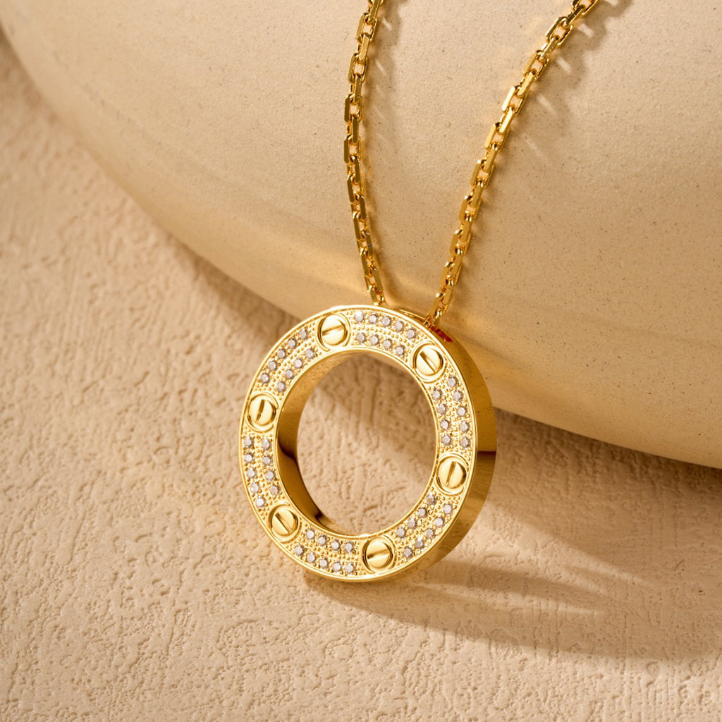 [Dawnora Jewelry]LOVE NECKLACE 16MM  FULL DIAMOND