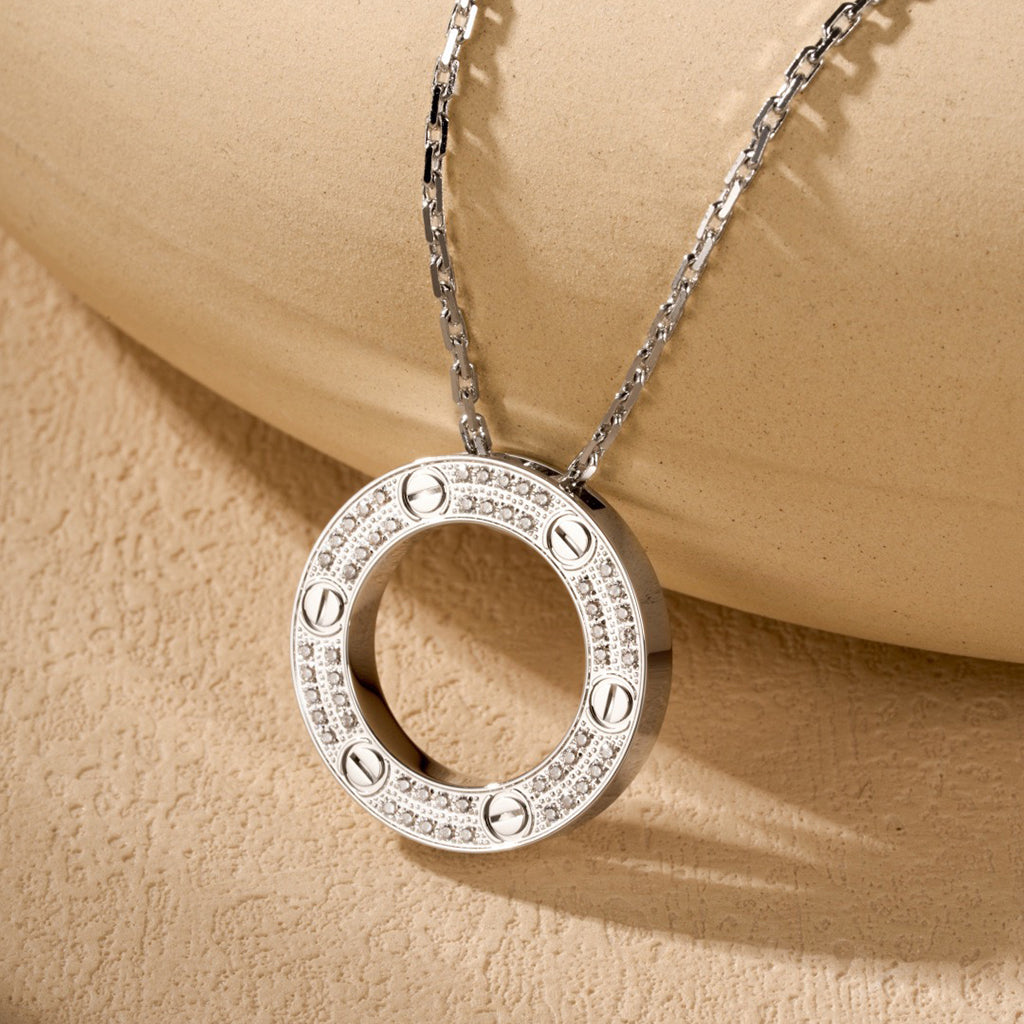 [Dawnora Jewelry]LOVE NECKLACE 16MM  FULL DIAMOND