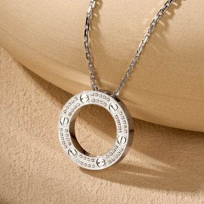 [Dawnora Jewelry]LOVE NECKLACE 16MM  FULL DIAMOND
