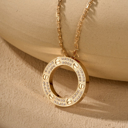[Dawnora Jewelry]LOVE NECKLACE 16MM  FULL DIAMOND