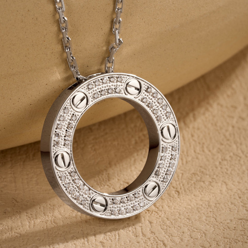 [Dawnora Jewelry]LOVE NECKLACE 16MM  FULL DIAMOND