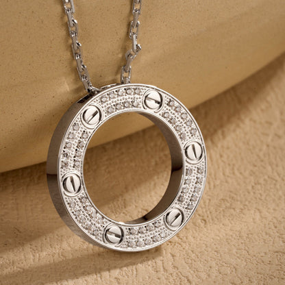 [Dawnora Jewelry]LOVE NECKLACE 16MM  FULL DIAMOND